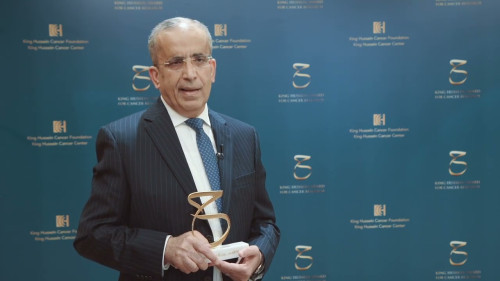 Embedded thumbnail for Dr. Hikmat Abdelrazeq, Deputy Director General and Chief Medical Officer at the King Hussein Cancer Center and winner of the Research Project Award/established